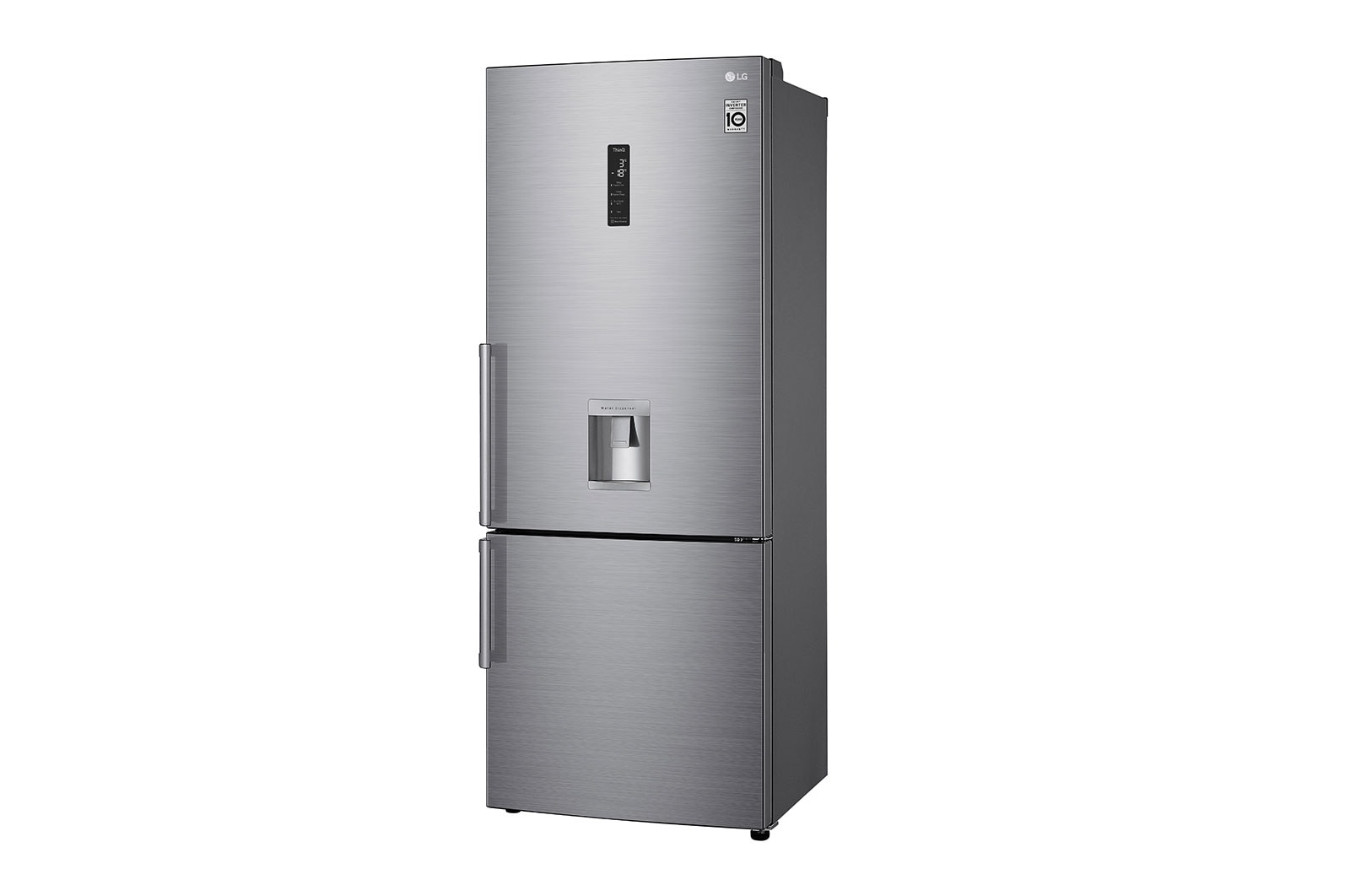 LG Frigorífico Combinado LG prata 461l com eficiência energética E, dispensador de água sem canalização e DoorCooling+™  , GBF567PZCMB
