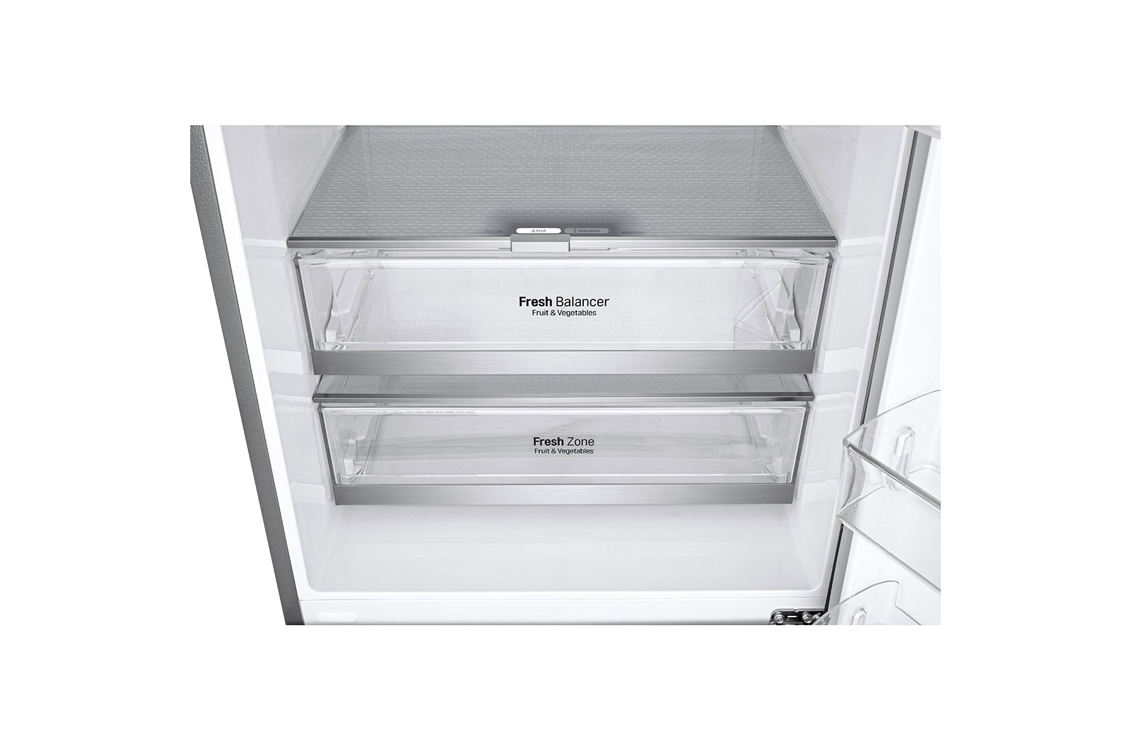 LG Frigorífico Combinado LG prata 461l com eficiência energética E, dispensador de água sem canalização e DoorCooling+™  , GBF567PZCMB