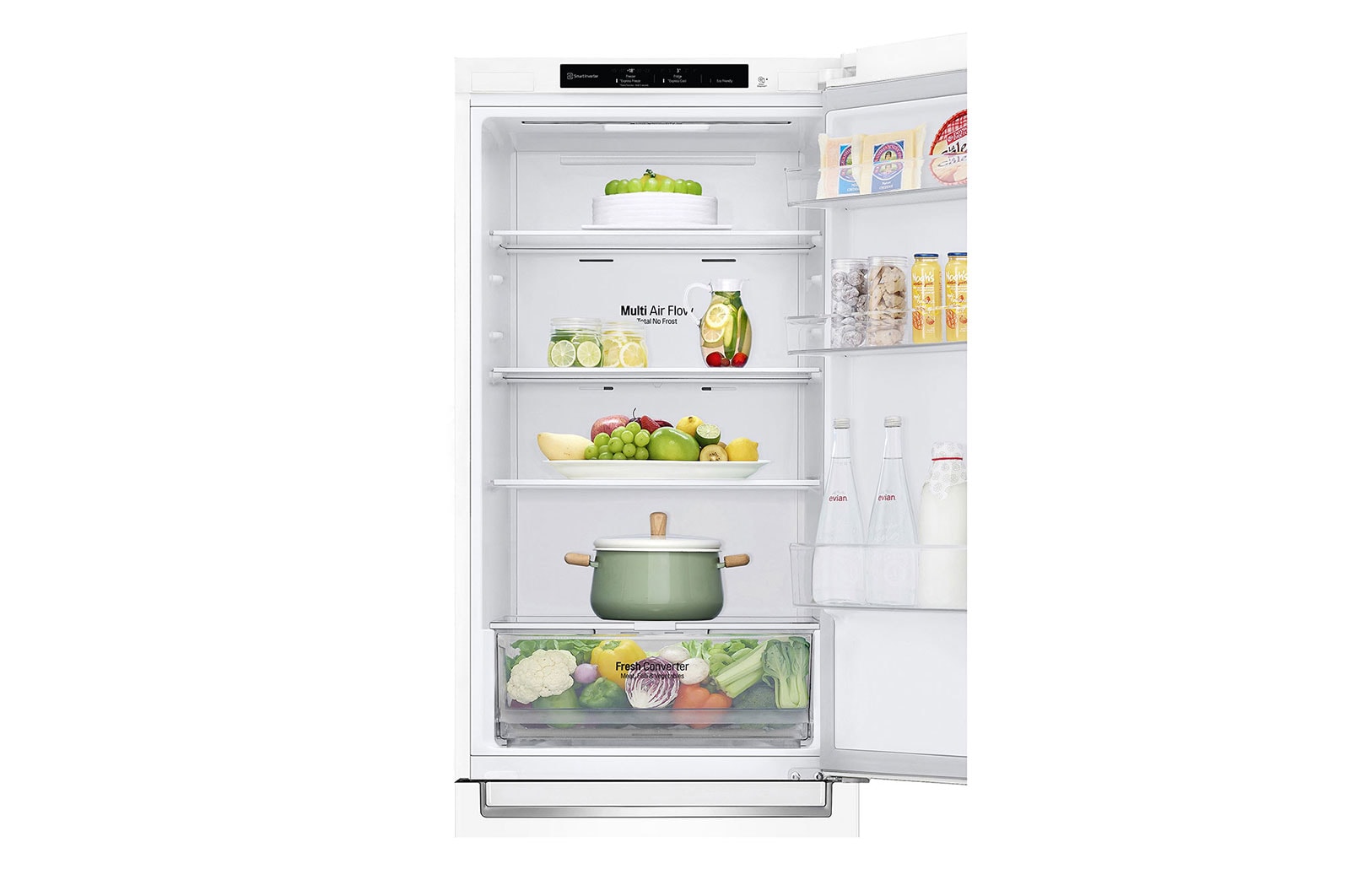 LG Frigorífico Combinado | 341 L | Etiqueta energética D | 1,86 m | DoorCooLing+™ | FRESHConverter™, GBP61SWPGN