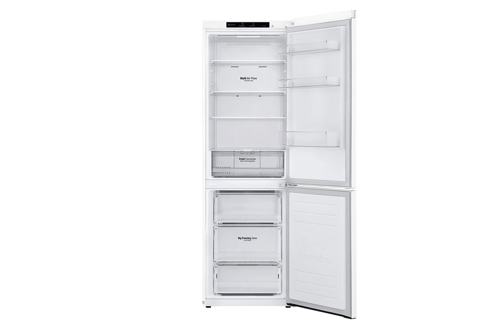 LG Frigorífico Combinado | 341 L | Etiqueta energética D | 1,86 m | DoorCooLing+™ | FRESHConverter™, GBP61SWPGN