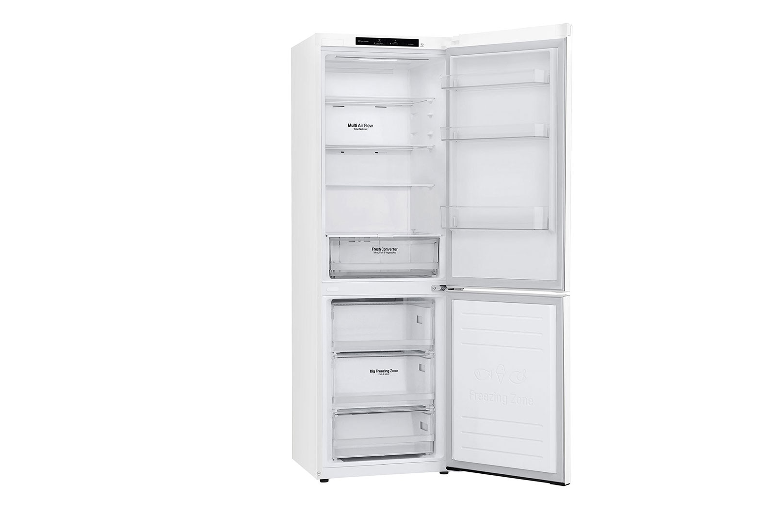 LG Frigorífico Combinado | 341 L | Etiqueta energética D | 1,86 m | DoorCooLing+™ | FRESHConverter™, GBP61SWPGN