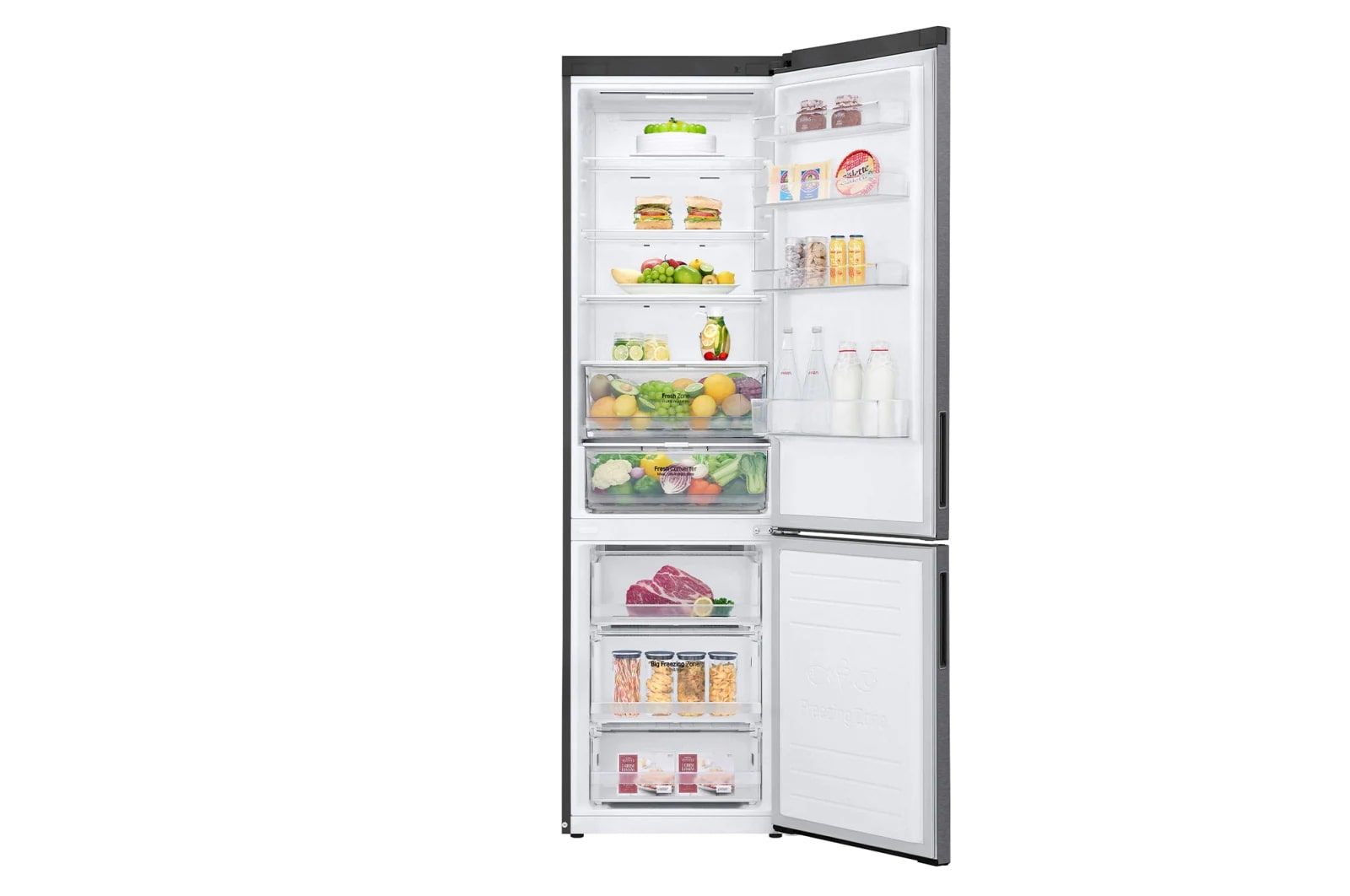 LG Frigorífico Combinado | 384 L | Etiqueta energética B | 2,03 m | DoorCooLing+™ | FRESHConverter™ | Wi-Fi, GBP62DSXCC1