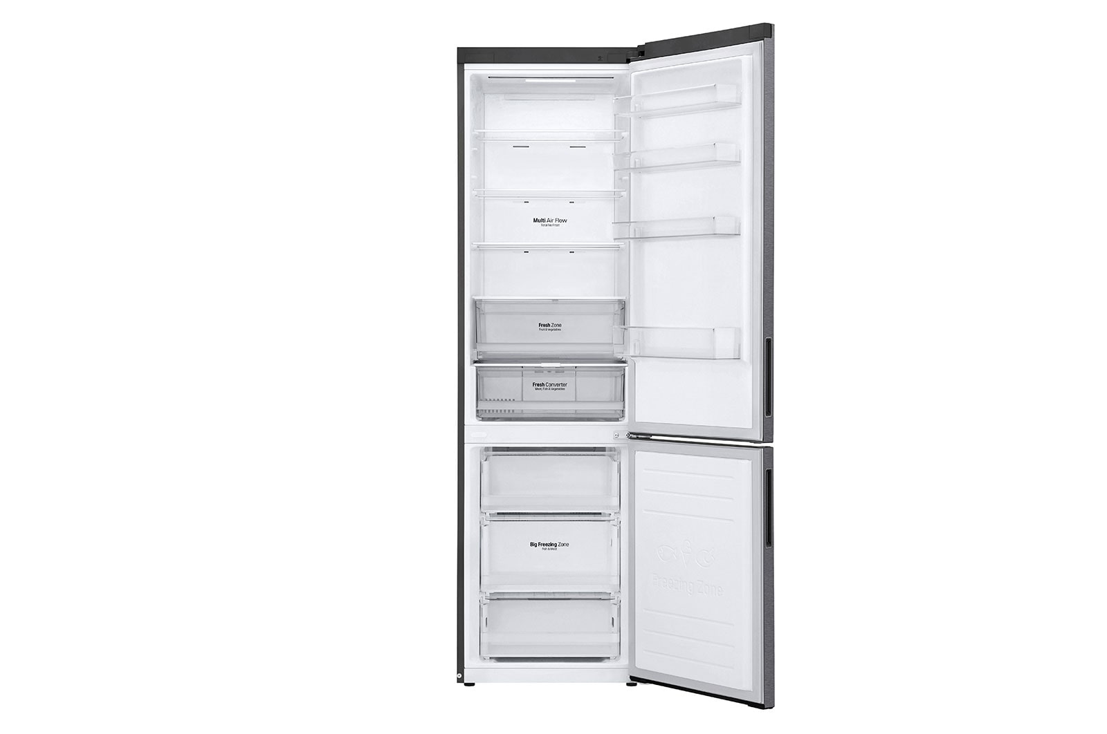 LG Combinado LG GBP62DSXCC, 384 litros, eficiência energética C, 2,03 m, Door Cooling+™, Wi-Fi, Dark Graphite, GBP62DSXCC