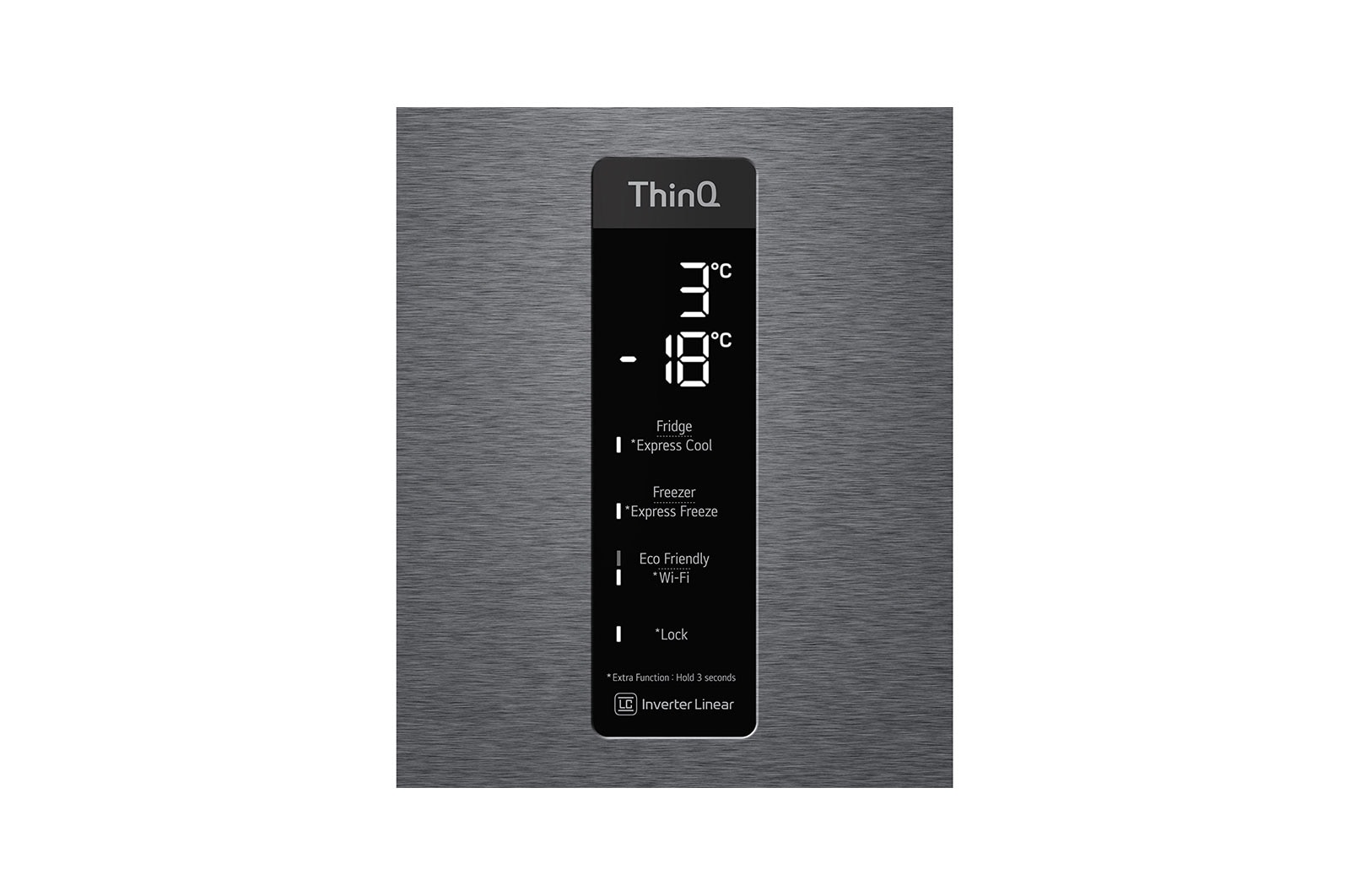 LG Combinado LG GBP62DSXCC, 384 litros, eficiência energética C, 2,03 m, Door Cooling+™, Wi-Fi, Dark Graphite, GBP62DSXCC