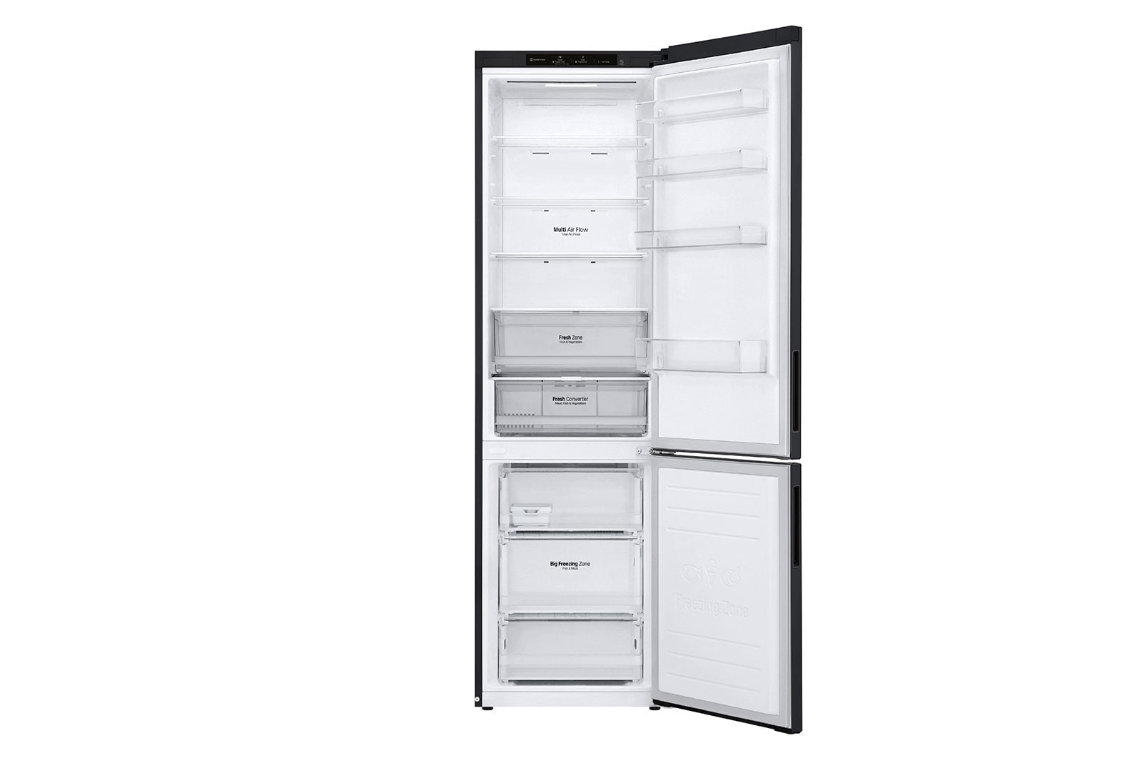 LG Frigorífico Combinado | 384 L | Etiqueta energética B | 2,03 m | DoorCooLing+™ | FRESHConverter™, GBP62MCNBC