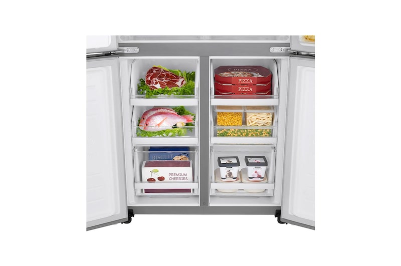 LG Frigorífico Americano de 4 portas | 506 L | Etiqueta energética E | UVnano™ | DoorCooLing+™ | Dispensador sem canaLização, GML844PZAE