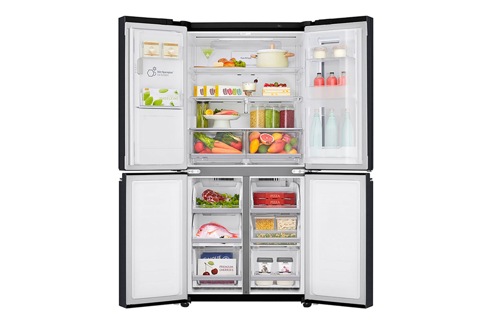 LG Frigorífico Americano de 4 portas | 508 L | Etiqueta energética F | InstaView™ | Door-in-Door™ | DoorCooLing+™, GMX844MCKV