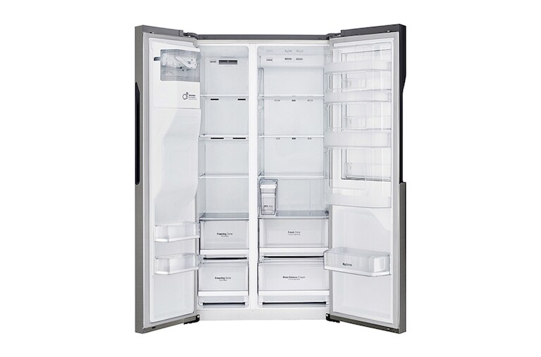 LG Frigorífico Americano LG GSJ361DIDV, 606 litros, eficiência energética F, Door in Door™, dispensador sem canalização, Dark Graphite, GSJ361DIDV