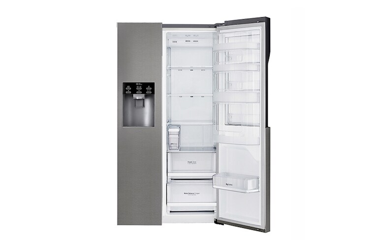 LG Frigorífico Americano LG GSJ361DIDV, 606 litros, eficiência energética F, Door in Door™, dispensador sem canalização, Dark Graphite, GSJ361DIDV
