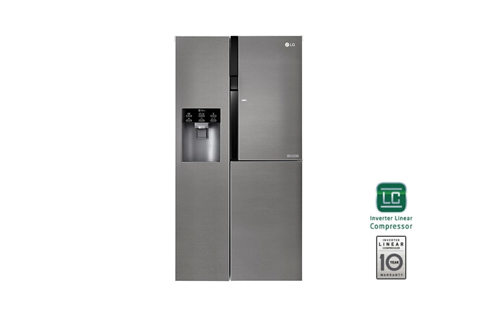 LG Frigorífico Americano LG GSJ361DIDV, 606 litros, eficiência energética F, Door in Door™, dispensador sem canalização, Dark Graphite, GSJ361DIDV