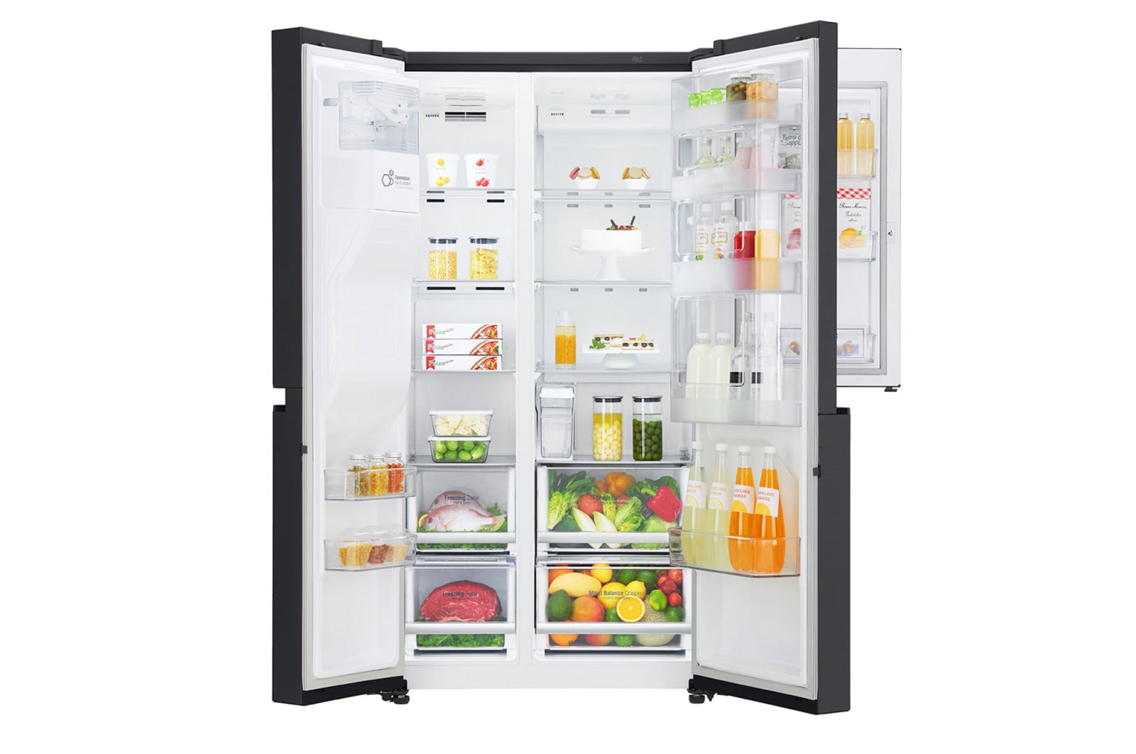 LG Frigorífico Americano LG GSJ761MCUZ, 625 litros, eficiência energética F, Door in Door™, dispensador sem canalização, Matte Black, GSJ761MCUZ