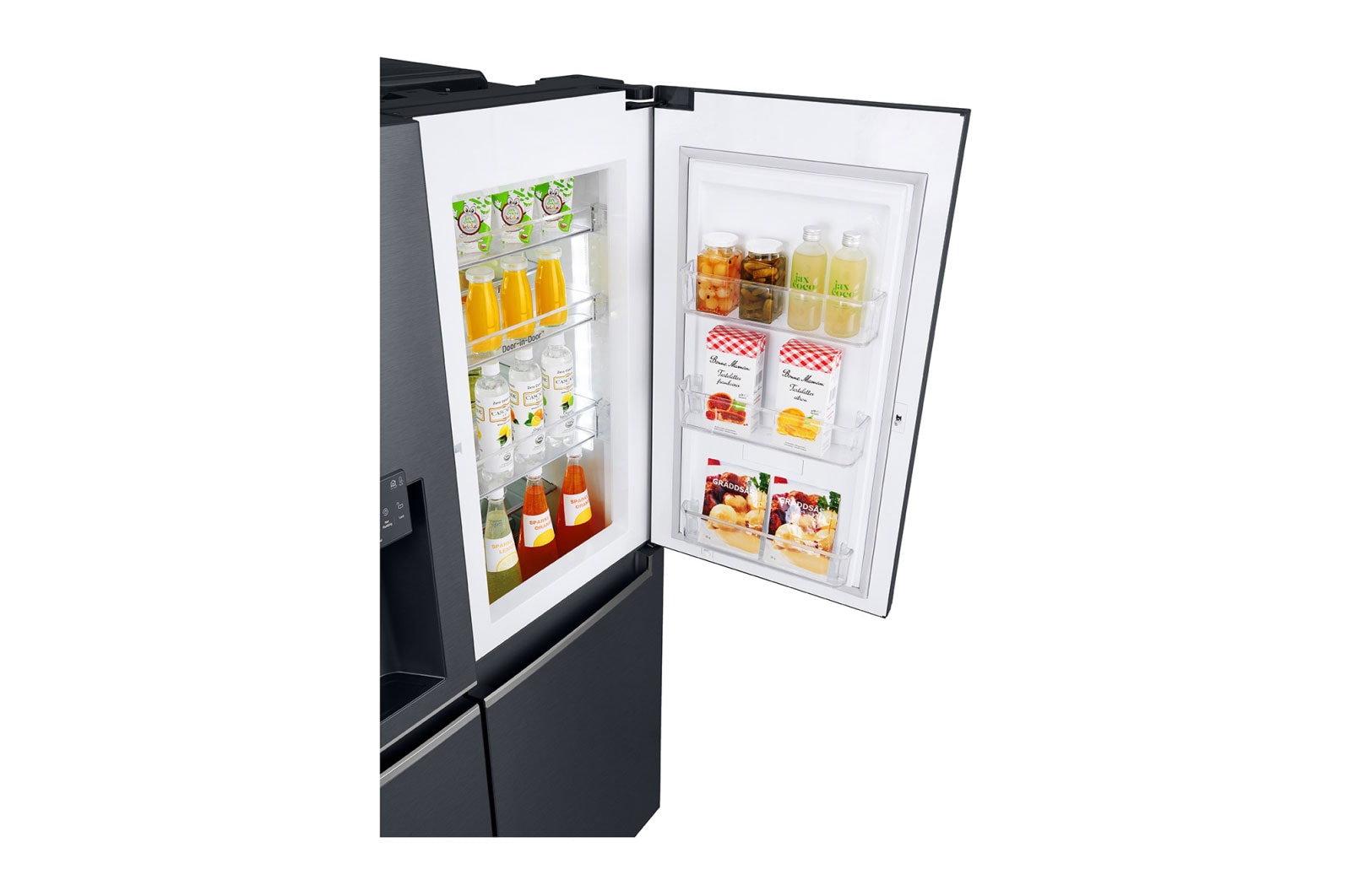 LG Frigorífico Americano LG GSJ761MCUZ, 625 litros, eficiência energética F, Door in Door™, dispensador sem canalização, Matte Black, GSJ761MCUZ
