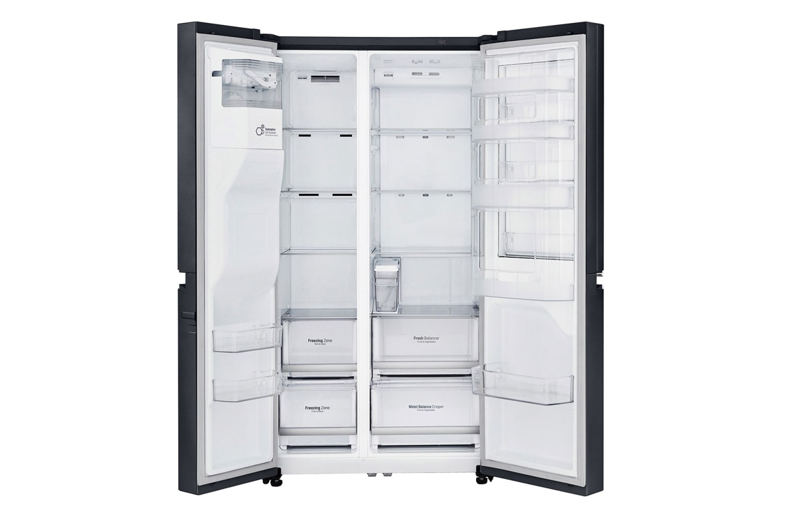 LG Frigorífico Americano LG GSJ761MCUZ, 625 litros, eficiência energética F, Door in Door™, dispensador sem canalização, Matte Black, GSJ761MCUZ