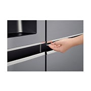 LG Frigorífico Americano LG GSJ761PZZZ, 625 litros, eficiência energética F, Door in Door™, dispensador sem canalização, Shiny Steel, GSJ761PZZZ