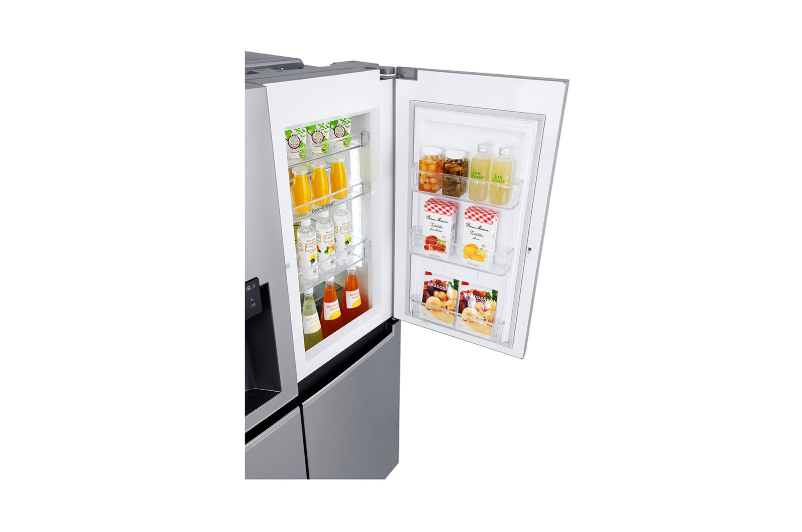 LG Frigorífico Americano LG GSJ761PZZZ, 625 litros, eficiência energética F, Door in Door™, dispensador sem canalização, Shiny Steel, GSJ761PZZZ
