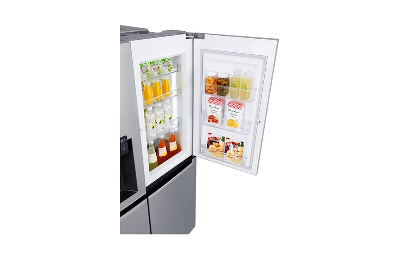 LG Frigorífico Americano LG GSJ761PZZZ, 625 litros, eficiência energética F, Door in Door™, dispensador sem canalização, Shiny Steel, GSJ761PZZZ