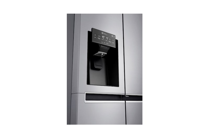 LG Frigorífico Americano LG GSJ761PZZZ, 625 litros, eficiência energética F, Door in Door™, dispensador sem canalização, Shiny Steel, GSJ761PZZZ