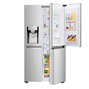 Vista frontal de Frigorífico Americano LG GSJ961NSVZ, 625 litros, eficiência energética F, Door in Door™, Pure N Fresh™, Door Cooling&#43;™, dispensador sem canalização, Noble Steel GSJ961NSVZ