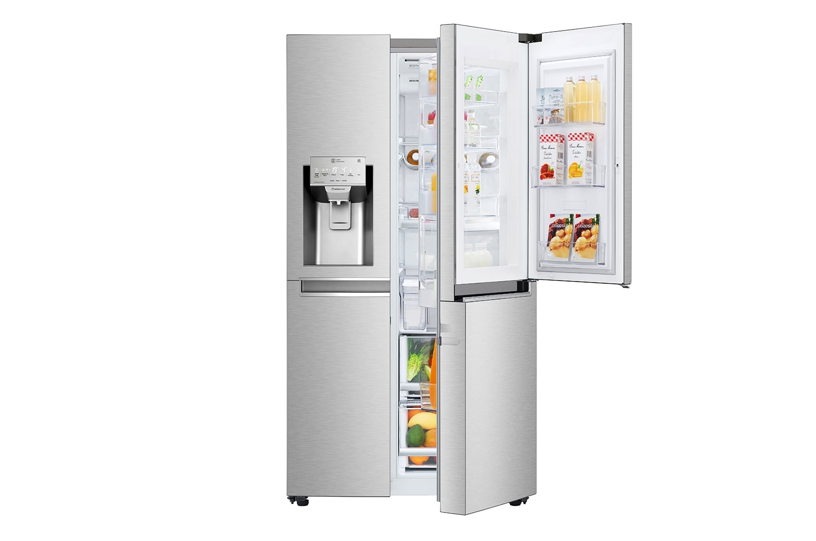 Vista frontal de Frigorífico Americano LG GSJ961NSVZ, 625 litros, eficiência energética F, Door in Door™, Pure N Fresh™, Door Cooling&#43;™, dispensador sem canalização, Noble Steel GSJ961NSVZ