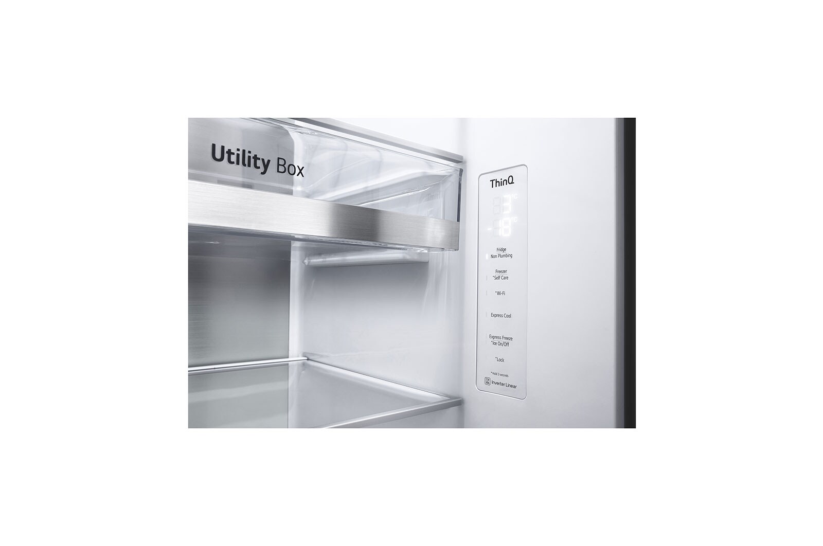 LG Frigorífico Americano LG GSJV91MCAE, 635 litros, eficiência energética E, Door in Door™, Door Cooling+™, dispensador sem canalização, UVnano™, Matte Black, GSJV91MCAE