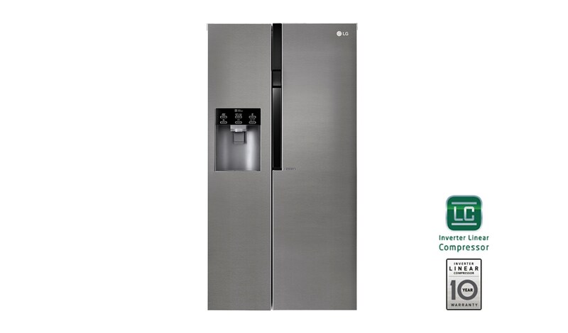 LG Frigorífico Americano LG GSL361ICEZ, 606 litros, eficiência energética F, dispensador sem canalização, Dark Graphite, GSL361ICEZ
