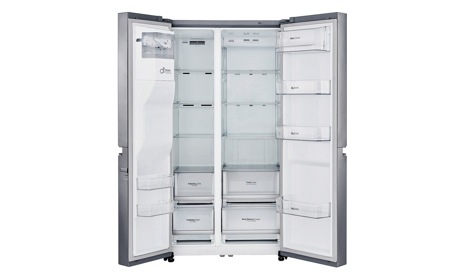 LG Frigorífico Americano LG GSL761PZXV, 625 litros, eficiência energética F, dispensador sem canalização, Shiny Steel, GSL761PZXV