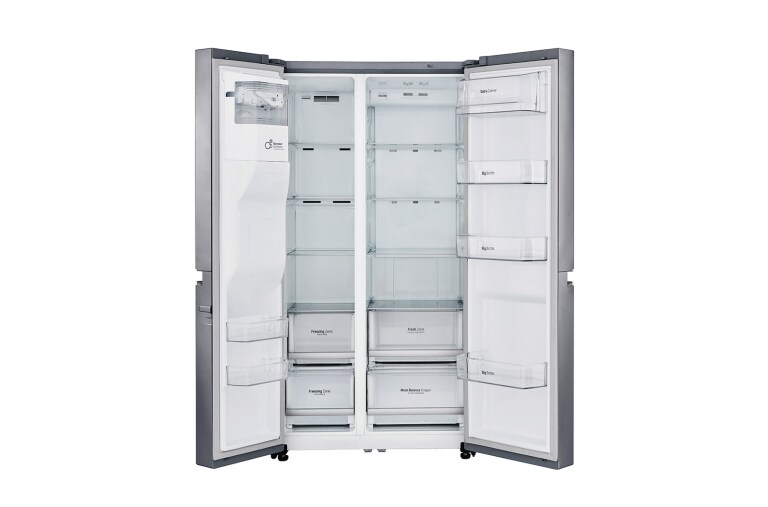 LG Frigorífico Americano LG GSL761PZXV, 625 litros, eficiência energética F, dispensador sem canalização, Shiny Steel, GSL761PZXV