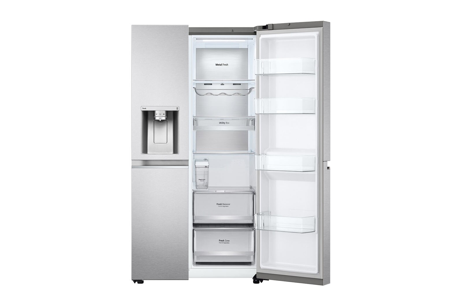 LG Frigorífico Americano LG GSLV91MBAD, 635 litros, eficiência energética D, Door Cooling+™, dispensador sem canalização, UVnano™, Metal Sorbet, GSLV91MBAD