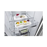 LG Frigorífico Americano LG GSLV91MBAD, 635 litros, eficiência energética D, Door Cooling+™, dispensador sem canalização, UVnano™, Metal Sorbet, GSLV91MBAD