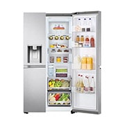 LG Frigorífico Americano LG GSLV91MBAD, 635 litros, eficiência energética D, Door Cooling+™, dispensador sem canalização, UVnano™, Metal Sorbet, GSLV91MBAD