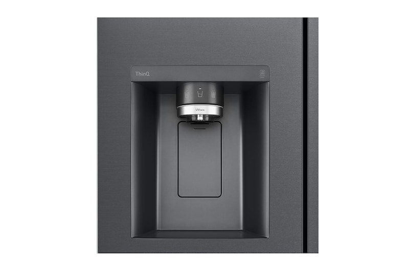 LG Frigorífico Americano LG GSLV91MCAD, 635 litros, eficiência energética D, Door Cooling+™, dispensador sem canalização, UVnano™, Matte Black, GSLV91MCAD