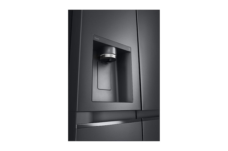 LG Frigorífico Americano LG GSLV91MCAD, 635 litros, eficiência energética D, Door Cooling+™, dispensador sem canalização, UVnano™, Matte Black, GSLV91MCAD