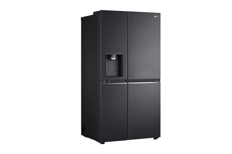 LG Frigorífico Americano LG GSLV91MCAD, 635 litros, eficiência energética D, Door Cooling+™, dispensador sem canalização, UVnano™, Matte Black, GSLV91MCAD