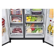LG Frigorífico Americano LG GSLV91MCAD, 635 litros, eficiência energética D, Door Cooling+™, dispensador sem canalização, UVnano™, Matte Black, GSLV91MCAD