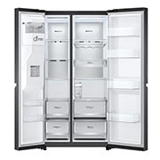 LG Frigorífico Americano LG GSLV91MCAD, 635 litros, eficiência energética D, Door Cooling+™, dispensador sem canalização, UVnano™, Matte Black, GSLV91MCAD