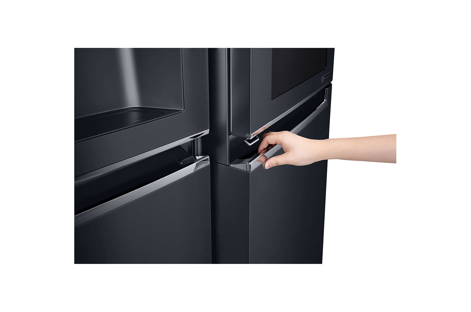 LG Frigorífico Americano LG GSX961MCVZ, 625 litros, eficiência energética F, InstaView™, Door in Door™, Pure N Fresh™, Door Cooling+™, dispensador sem canalização, Matte Black, GSX961MCVZ