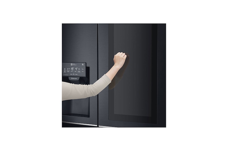 LG Frigorífico Americano LG GSX961MCVZ, 625 litros, eficiência energética F, InstaView™, Door in Door™, Pure N Fresh™, Door Cooling+™, dispensador sem canalização, Matte Black, GSX961MCVZ