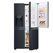 LG Frigorífico Americano LG GSX961MCVZ, 625 litros, eficiência energética F, InstaView™, Door in Door™, Pure N Fresh™, Door Cooling+™, dispensador sem canalização, Matte Black, GSX961MCVZ