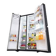 LG Frigorífico Americano LG GSX961MCVZ, 625 litros, eficiência energética F, InstaView™, Door in Door™, Pure N Fresh™, Door Cooling+™, dispensador sem canalização, Matte Black, GSX961MCVZ