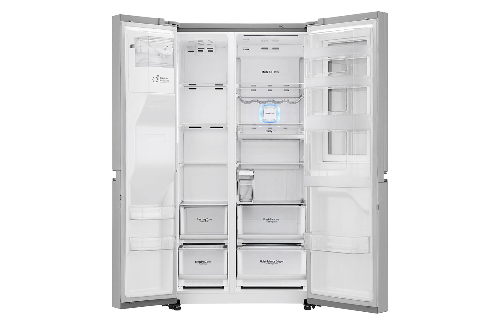 LG Frigorífico Americano LG GSX961NSVZ, 625 litros, eficiência energética F, InstaView™, Door in Door™, Pure N Fresh™, Door Cooling+™, dispensador sem canalização, Noble Steel, GSX961NSVZ