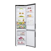 front view with door open with food