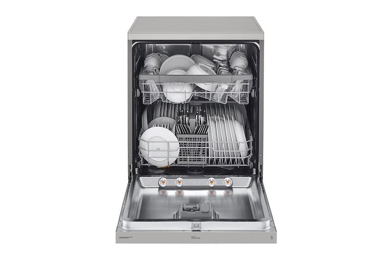 LG Máquina de lavar loiça LG DF222FPS, QuadWash™, 2 cestos reguláveis, eficiência energética E, TrueSteam™, inox, DF222FPS