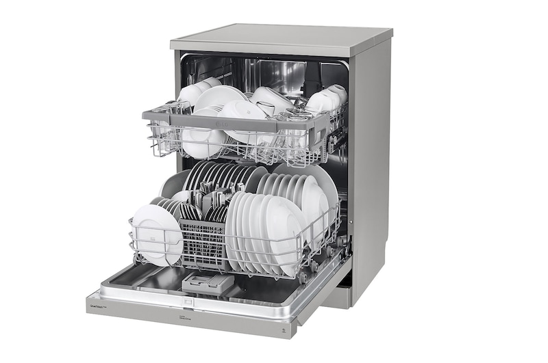 LG Máquina de lavar loiça LG DF222FPS, QuadWash™, 2 cestos reguláveis, eficiência energética E, TrueSteam™, inox, DF222FPS