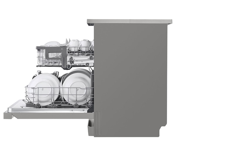LG Máquina de lavar loiça LG DF222FPS, QuadWash™, 2 cestos reguláveis, eficiência energética E, TrueSteam™, inox, DF222FPS