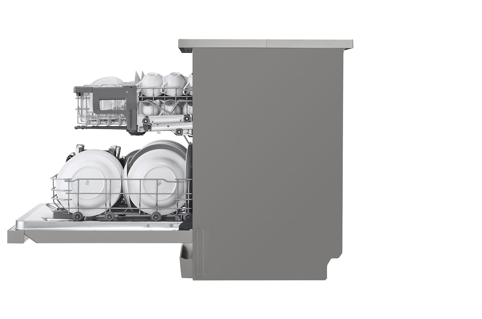 LG Máquina de lavar loiça LG DF222FPS, QuadWash™, 2 cestos reguláveis, eficiência energética E, TrueSteam™, inox, DF222FPS