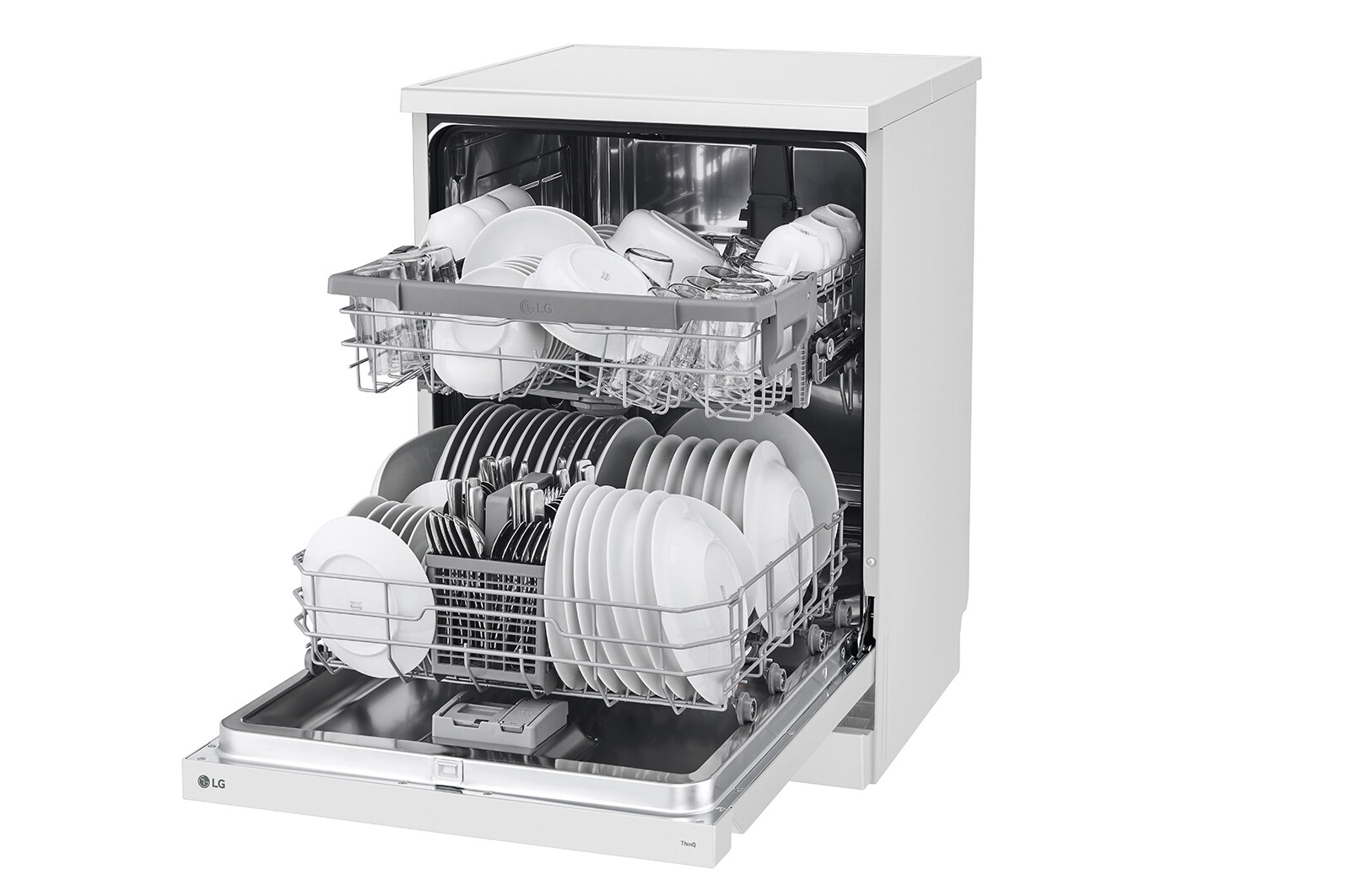 LG Máquina de Lavar Loiça | 14 conjuntos | Etiqueta energética D | QuadWash™ | EasyRack™ | TrueSteam™, DF242FWS