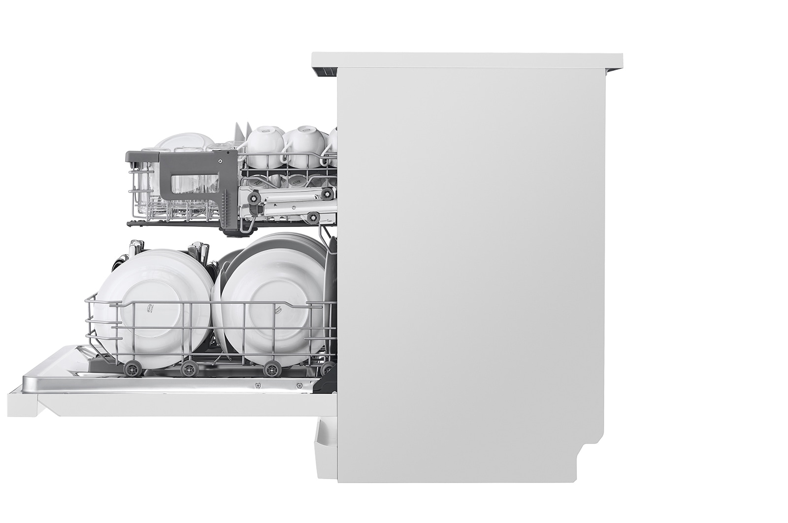 LG Máquina de Lavar Loiça | 14 conjuntos | Etiqueta energética D | QuadWash™ | EasyRack™ | TrueSteam™, DF242FWS