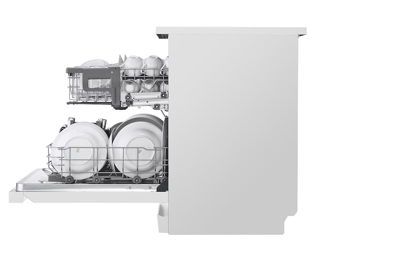 LG Máquina de Lavar Loiça | 14 conjuntos | Etiqueta energética D | QuadWash™ | EasyRack™ | TrueSteam™, DF242FWS