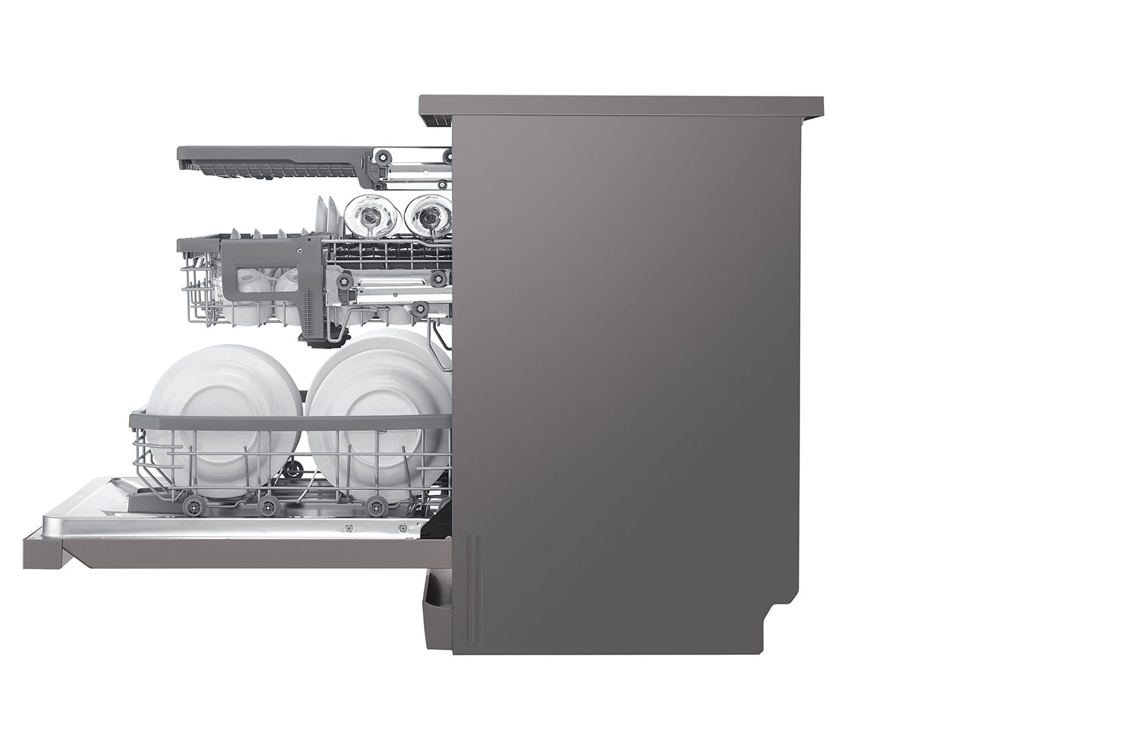 LG Máquina de lavar loiça LG DF325FP, QuadWash™, 3 cestos reguláveis, eficiência energética E, inox, DF325FP