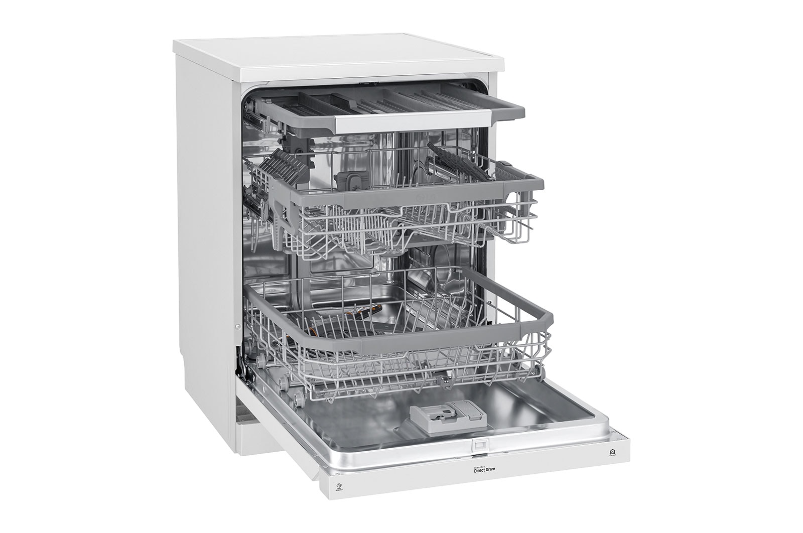 LG Máquina de lavar loiça LG DF325FW, QuadWash™, 3 cestos reguláveis, eficiência energética E, branco, DF325FW